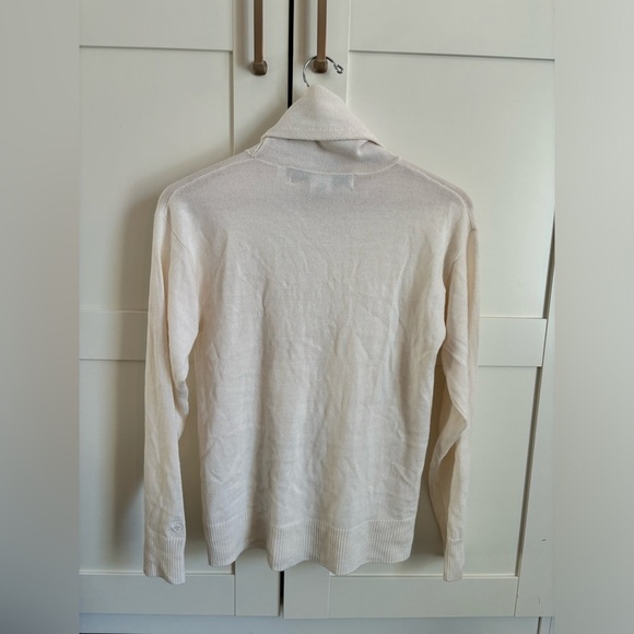 Obermeyer Womens Large Merino Wool Blend Turtleneck Sweater in Ivory - Picture 2 of 5